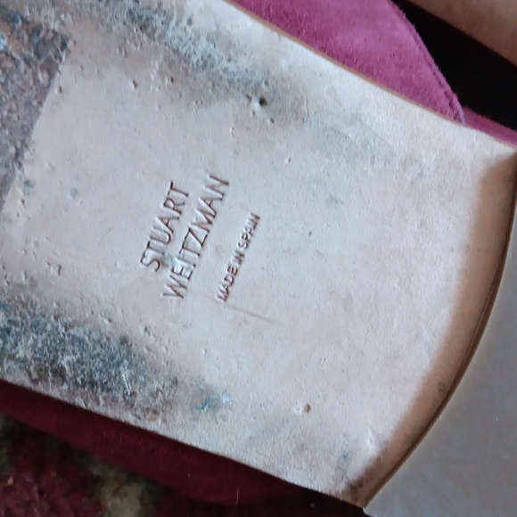 STUART WEITZMAN Burgundy Suede Flat Pointed Toe Mules 8.5 - Picture 5 of 9
